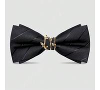 1 pezzo Papillon da uomo in metallo con design a ramo d'albero, per sposo matrimonio, festa e occasioni formali, accessorio per abito, papillon a righe nero stile street Tagli UnicaPoliestere