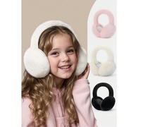 1 pezzo Paraorecchie in pelliccia di coniglio di colore solido, pieghevoli e morbidi per bambini, accessori invernali carini e caldi per proteggere le orecchie dei ragazzi e delle ragazze, anti-gelo,