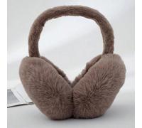 1 pezzo Paraorecchie invernali di grandi dimensioni di colore marrone caffè, pieghevoli e soffici, riscaldatori per le orecchie da donna, paraorecchie unisex di colore solido - morbidi e imbottiti, pi