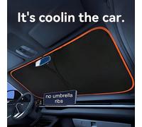 1 pezzo Parasole per parabrezza anteriore auto, design di stoccaggio conveniente, installazione senza foratura, adattamento perfetto dei bordi, tessuto oscurante ad alta densità con rivestimento rifle