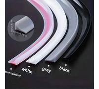 1 pezzo Paraspruzzo da cucina in silicone pieghevole, Protezione antiacqua per bordi lavabo bagno, Listello impermeabile flessibile, Barriera antiacqua adesiva, Separa le zone bagnate e asciutte Nero 