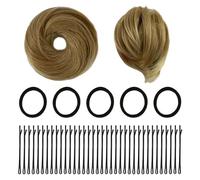 1 pezzo parrucca corta con 5 elastici e 36 clip, allungamento della coda di cavallo, parrucca da donna, capelli sintetici lisci, extension per capelli, chignon elastico voluminoso