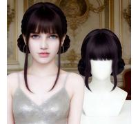 1 pezzo Parrucca da cosplay con base nera e sfumature arcobaleno colorate - Capelli sintetici alla moda e affascinanti per star, leggera e voluminosa, adatta per feste, gala, costumi K-pop, San Valent