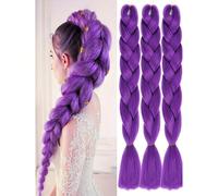 1 pezzo Parrucca intrecciata sintetica Lumi, parrucca demone cacciatore, parrucca intrecciata viola pre-intrecciata, adatta per intrecciare, cosplay, costumi di Natale, giochi di ruolo, feste di Natal