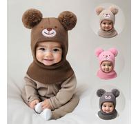 1 pezzo Passamontagna da sci per bambini 0-12 anni, berretto con doppia pallina, per bambine e bambini, cappelli invernali per bambini, berretti lavorati a maglia, balaclava calda 0-6M,6-12M,1-3Y,3-8Y