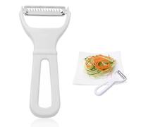 1 pezzo Pelaverdure alla julienne,taglia verdure julienne taglia carote julienne pela patate e verdure taglia patate julienne tagliaverdure,Lama in acciaio inox seghettata e punta(Bianco)