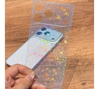 1 pezzo Pellicola protettiva trasparente anti-graffio a copertura totale per il retro, protezione per il guscio posteriore del telefono con effetto laser arcobaleno glitterato e cielo stellato, access