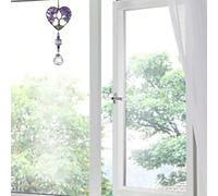 1 pezzo Pendente arcobaleno in quarzo viola, pietra curativa, creatore di arcobaleni, adatto per appendere alla finestra, decorazione per la casa, auto, donne 20 palline di ametista dell'amore dell'al