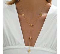 1 pezzo Pendente In Acciaio Inossidabile Placcato Oro 18k, Stile Oceano, Per Le Donne, con Stella Marina e Elemento Tropicale, Adatto per L'uso Quotidiano, Viaggi e Come Regalo Tagli UnicaAcciaio inos