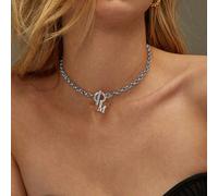 1 pezzo Pendente Iniziale Alla Moda Lettera 26 In Acciaio Inossidabile Con Collana A Catena Da 5mm Di Larghezza Per Il Compleanno Delle Donne L,M,S,H,A,T,O,X,B,C,D,E,F,G,I,J,K,N,P,Q,R,U,V,W,Y,ZAcciaio