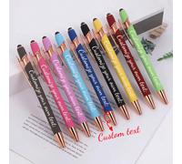 1 pezzo Penna a sfera con pulsante personalizzabile e logo stampato, fusto in alluminio con punta stilo, accessorio per ufficio Lega di ferro