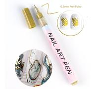 1 pezzo Penna creativa con vernice metallica dorata per nail art, impermeabile, per disegni fai-da-te 3D a linee astratte, accessori per manicure PET