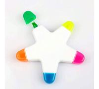 1 pezzo Penna fluorescente a forma di stella a cinque punte, 5 colori, comoda per scrivere, viaggiare e pianificare viaggi di lavoro, ritorno a scuola, durevole, facile da usare, adatta come regalo, v