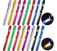 1 pezzo Penna luminosa medica LED riutilizzabile, con scala della distanza pupillare e righello, adatta per studenti infermieri, opzioni bianca/calda, ideale per infermieri, studenti, medici, penna lu