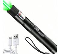1 pezzo Penna puntatore laser ricaricabile USB, adatta per caccia, escursionismo, campeggio all'aperto, fascio laser a lunga distanza, verde/rosso/viola ABS