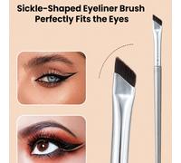 1 pezzo Pennello eyeliner ultra sottile, pennello per sopracciglia angolato preciso per linee nette e dettagli fini, strumento per il trucco facile da controllare, ideale come regalo per il matrimonio