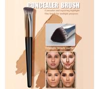 1 pezzo Pennello nero triangolare per illuminazione e contouring, adatto per angolo interno dell'occhio, rughe, ombra del naso, borse sotto gli occhi e altro, pennello per fondotinta, pennello corrett