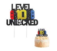 1 pezzo per console, decorazione per torte da gioco, decorazione per torte per il decimo compleanno di un ragazzo