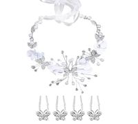1 Pezzo Per La Fascia Per Ragazze E 4 Pezzi Per Forcine, Copricapo Principessa, Accessori Per Le Ragazze -Community, Braciola Di Fiori A Farfalla, Accessori Per Ragazze.