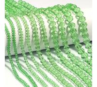 1 pezzo Perle di cristallo verde trasparente sfaccettato a forma di abaco, dimensioni 3/4/6/8/10mm, perle sciolte multistile adatte per la realizzazione di gioielli fai-da-te, ideali per bracciali, co