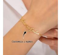 1 pezzo [Personalizzato] Braccialetto d'amore con due nomi personalizzati, braccialetto in acciaio inossidabile, con due nomi personalizzabili, braccialetto con nome personalizzato, braccialetto per c