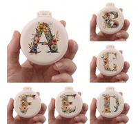 1 pezzo Pettine mini esclusivo da matrimonio con 26 lettere e motivi floreali, pettine mini compatto e portatile con cuscinetto d'aria pieghevole per massaggio, specchio incorporato, essenziale per vi