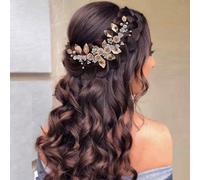 1 pezzo pettine per capelli da sposa con foglia metallica e design di perle, accessorio per la testa semplice fatto a mano per matrimoni, tiara boho reale Tagli UnicaPianteLega di ferro