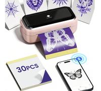 1 pezzo Phomemo TP31 Stampante senza fili per trasferimento di stencil per tatuaggi, dimensioni 3,15" x 5,24", 162,24 x 132,56 mm, mini macchina termica per trasferimento di tatuaggi, con 30 pezzi di