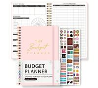 1 pezzo Pianificatore mensile del budget, 112 pagine, semplice pianificatore del budget ADHD con monitoraggio dei risparmi e dei debiti, vista grafico delle spese e tasche trasparenti, registro dei ri