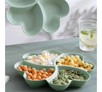 1 pezzo Piatto per antipasti, piatto diviso per chips e salse, vassoio a 4 scomparti a forma di cuore per noci, caramelle, frutta secca, insalata, snack, forniture da cucina, regalo di Natale Tagli Un