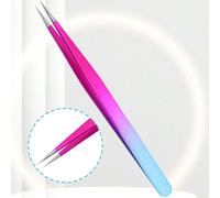 1 pezzo Pinzette professionali di alta qualità in acciaio inossidabile, precise, adatte per rimuovere peli del viso, peli incarniti e frammenti, per estensioni ciglie, strumento di makeup per donne e 