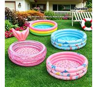 1 pezzo Piscina gonfiabile in PVC ispessito, stampa Coda di Sirena/Arcobaleno/Oceano, vasca da gioco d'acqua estiva pieghevole e portatile a 3 anelli per giardino esterno, regalo per la Festa del Papà