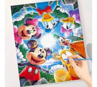 1 pezzo Pittura fai da te per numero, raffigurante la casa di Mickey Miao Miao, dipinta a mano, tela d'arte moderna per decorazione domestica, regalo 40x50cm (senza cornice) 40*50Tessuto non tessuto