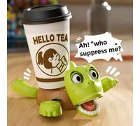 1 pezzo Porta bicchiere a forma di tartaruga, sottobicchiere 3D con espressione divertente, che si apre quando si posa un bicchiere sul retro, per la scrivania, per caffè e bicchieri, per la casa, il 