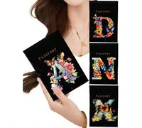 1 pezzo Porta passaporto con lettera da A a Z, in materiale PU con motivo a mappa, copertina passaporto rosa, portafoglio passaporto per viaggio di lavoro, essenziale da viaggio per vacanze, porta pas