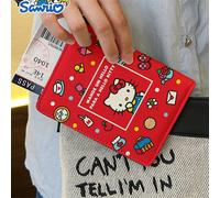 1 pezzo Porta passaporto Hello Kitty Sanrio, portafoglio porta passaporto ad alta capacità a più strati, porta tessera di identità, porta patente di guida, regalo ideale per viaggi, conservazione di d