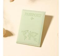 1 pezzo Porta passaporto in materiale PU opaco con stampa di mappa da viaggio e lettere, con design fisso e rilegatura ai bordi, per l'attraversamento dei confini, articoli da viaggio, organizzatore d