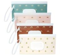 1 pezzo Porta salviette di carta igienica portatile per neonati con coperchio a ribalta e chiusura automatica, ideale per i viaggi Occhio,foglie verdi,sole,arcobalenoAnimale,GeometricoEVA