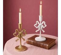 1 pezzo Portacandele in ferro battuto a forma di fiocco stile francese vintage - Romantico candeliere shabby chic rustico per decorazione matrimonio, festa nuziale, centrotavola, vetrina, accessori fo