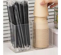 1 pezzo Portacanne di plastica trasparente, piccolo organizer per tazze monouso, adatto per cannucce, agitatori per caffè, tazze monouso e organizer per la conservazione di capsule di caffè 1 griglia-