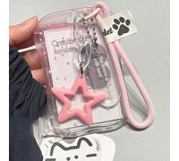1 pezzo Portacarte da collo a forma di stella 2D carino | Design sottile per vita, adatto per studenti, insegnanti, lavoratori d'ufficio, protezione per tessere ID/carte di credito/trasporti, material