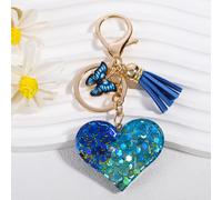 1 pezzo Portachiavi da donna con ciondolo a forma di cuore e farfalla, accessorio per la vita quotidiana, San Valentino, accessori per auto, borse, scuola, stile gotico Y2K, Ognissanti, regali per ins