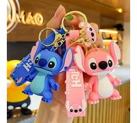 1 pezzo Portachiavi Disney, Portachiavi in silicone Stitch - Design 3D adorabile con accenti colorati, regalo ideale per la famiglia per il ritorno a scuola, ciondolo, charm per portachiavi in metallo