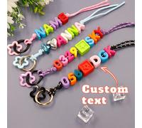 1 pezzo Portachiavi in acrilico colourful con lettera, arricciatore rotondo, zaino personalizzato, mmistibile 1-10 lettere/digitale, borsa personalizzata per il charm del telefono, colorato, carino, a