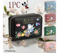 1 pezzo Portafoglio a tema - Accessorio di moda multifunzionale da donna con slot per carte, porta passaporto e portamonete, disponibile in nero, blu, rosa, verde, decorato con disegni di personaggi, 