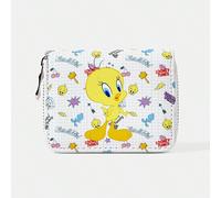1 pezzo Portafoglio con zip semplice a fantasia di ciliegie, stelle e anatre gialle, portamonete da donna MedioAnimale,LetterePoliuretano