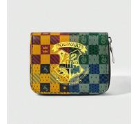 1 pezzo Portafoglio corto semplice con zip a quattro scomparti, porta monete da donna AnimalePoliuretano