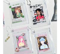 1 pezzo Portamonete stile Ins con astuccio trasparente, stampa di stella fortunata, quadrifoglio e fiocco, con testo giapponese da 3 pollici, porta foto, accessori scolastici, articoli per il ritorno 