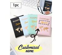 1 pezzo Portapassaporto mini personalizzabile, organizer per documenti da viaggio e porta carte, in materiale PU delicato sulla pelle, portapassaporto, unisex, portapassaporto aziendale vintage RFID, 