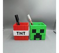 1 pezzo Portapenne a forma di blocco TNT di Minecraft, Portapenne a forma di cubo Creeper, Portapenne multifunzionale per accessori del gioco Minecraft Portapenne TNT,Portapenne Creeper,Portapenne in 